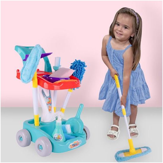 Dětský úklidový vozík s příslušenstvím Cleaning Playset