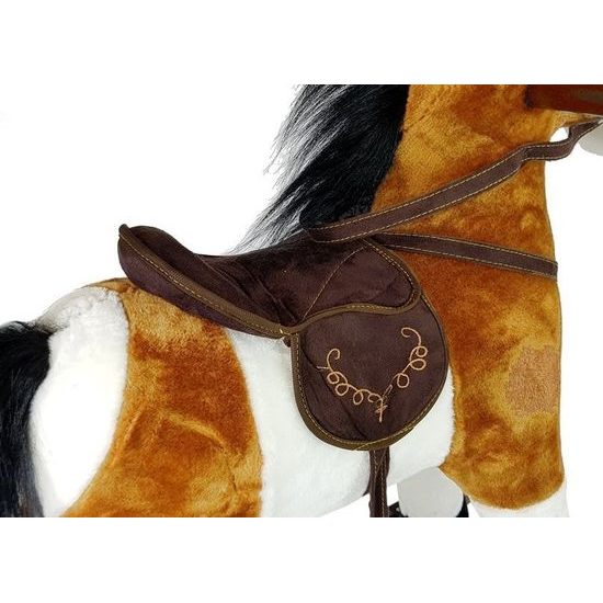 Plyšový houpací kůň Blesk - světle hnědý