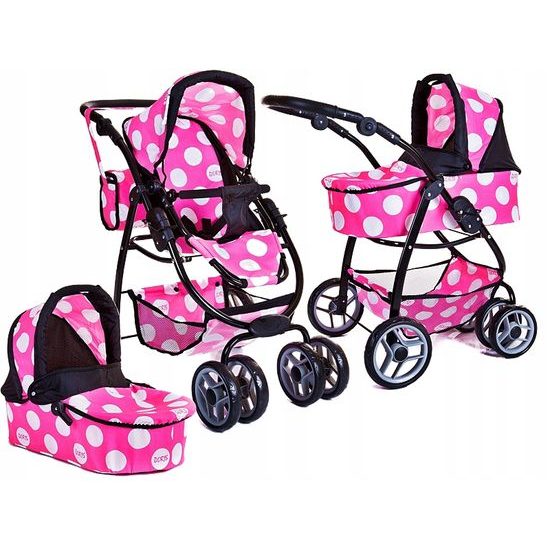 Doris velký sportovní kočárek pro panenky 3v1 - 9662 Minnie