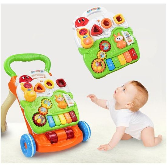 ROZBALENO Interaktivní chodítko s hracím panelem 2v1 Bunny Stroller