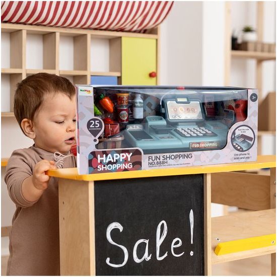 Dětská elektronická pokladna s váhou a pohyblivým pásem Fun Shopping