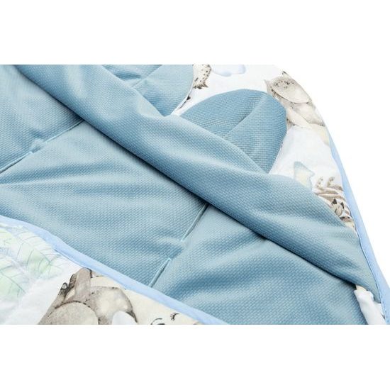 Dětská zavinovačka do autosedačky XL Sensillo Velvet - Lesní zvířátka modrá