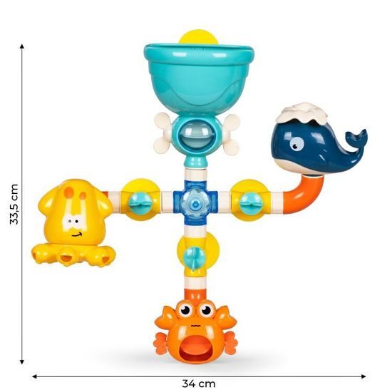 Delfínek s krabem a kolovrátkem pro děti do vany Tubs Dolphin