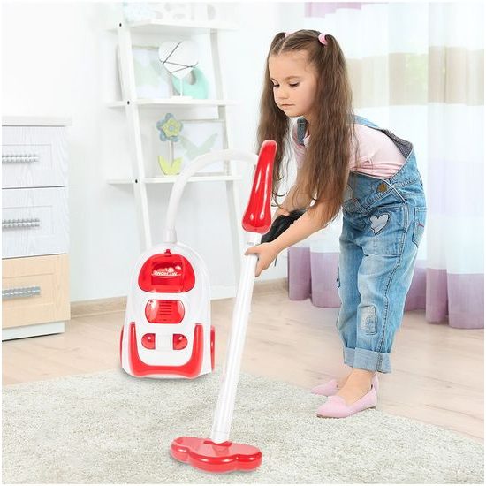 Dětský vysavač na baterie se světlem My Home červený