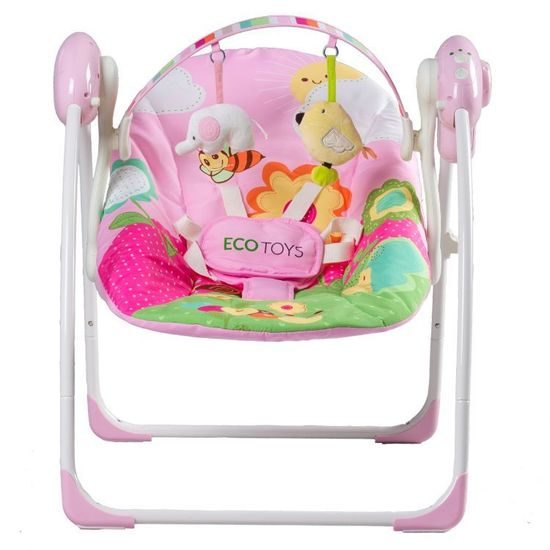 Ecotoys lehátko a houpačka Jungle - růžová