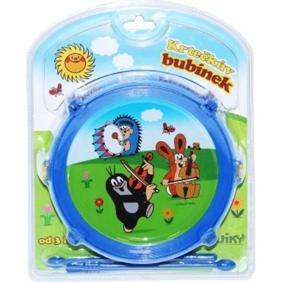 Krtečkův bubínek + 2 paličky - mix 2 barvy