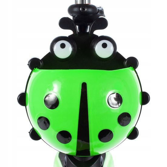 Dětská koloběžka Bedrunka zelená se sedátkem a svítícími koly