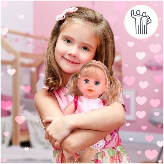 Postýlka pro panenku Play House 37 cm s panenkou a příslušenstvím