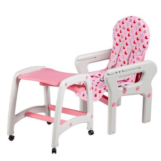 Ecotoys jídelní židlička 3v1 růžová