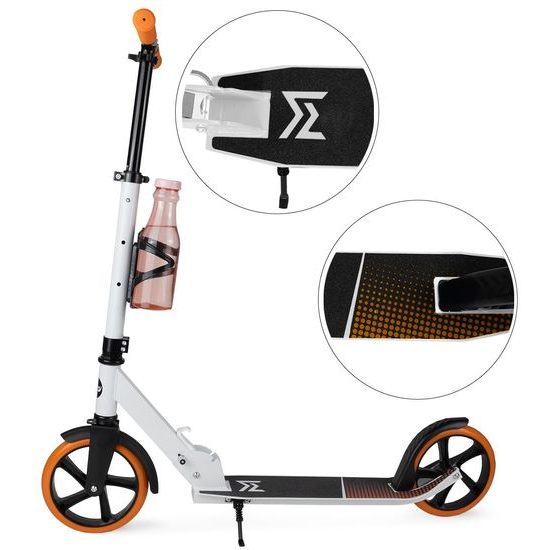 Dětská skládací koloběžka s hliníkovým rámem Scooter bílo-oranžová