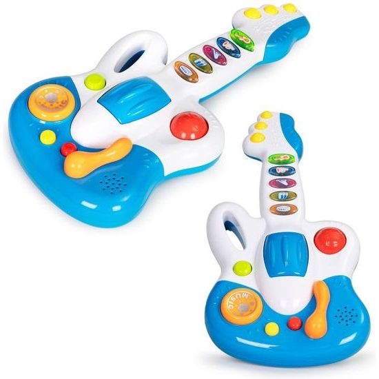 Haunger interaktivní svítící kytara Dynamic Guitar modrá