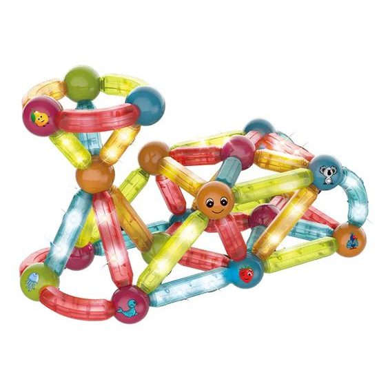 Doris magnetická svítící stavebnice Light Sticks 76 dílků