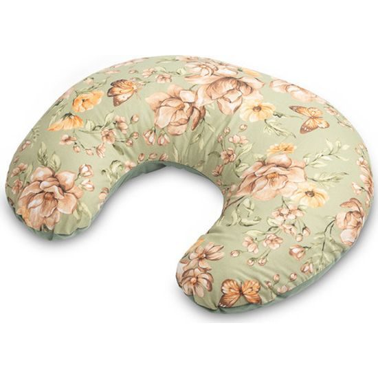 Kojící polštář ve tvaru U sensillo zelená s květy