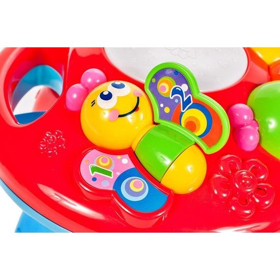 Edukační stoleček s piankem a zvuky 2v1 Housenka