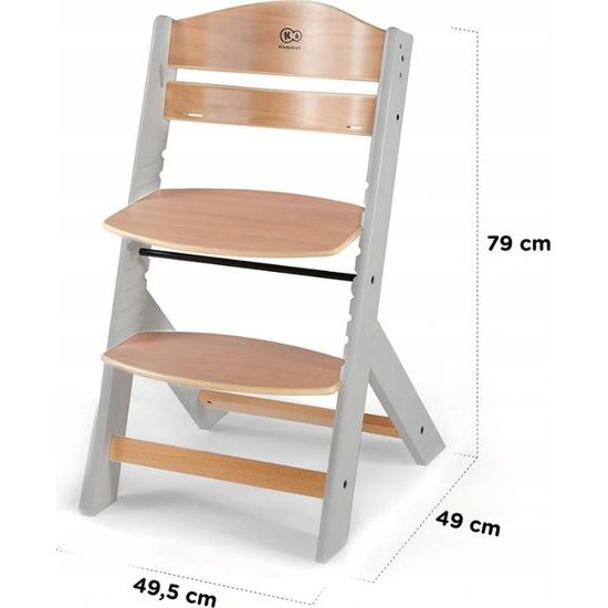 Jídelní židlička Kinderkraft Enock šedá