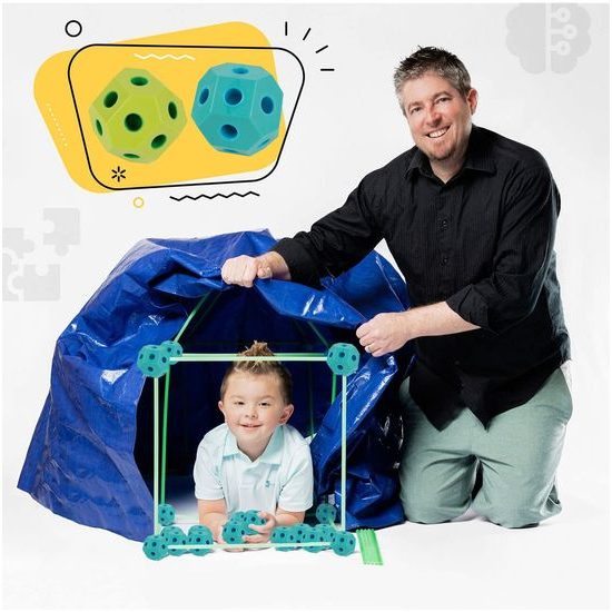 Svítící kreativní stavebnice ze slámek Creative Forts 86 dílků