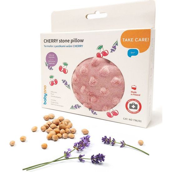 Polštářek s třešňovými peckami růžový