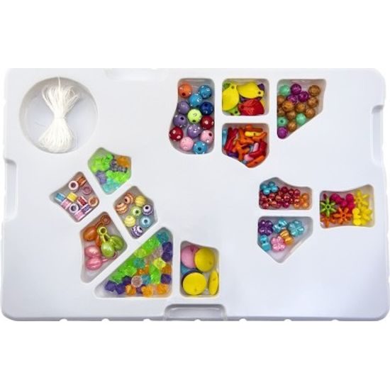 Korálky plastové - barevné se šňůrkou