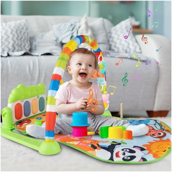 Dětská hrací deka s piankem Pedal Piano - modrá