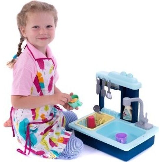 Dřez na mytí nádobí modrý s doplňky