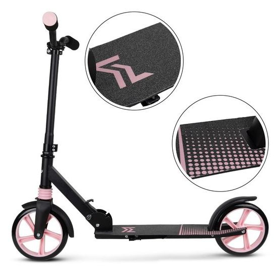 Dětská skládací koloběžka Black Scooter s růžovými koly