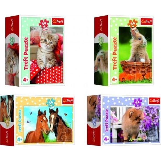 Minipuzzle 54 dílků Zvířátka - mláďata - mix 4 druhy