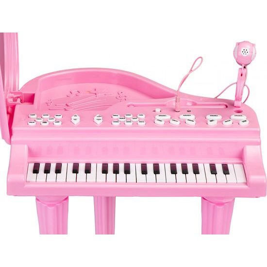 Ecotoys dětský elektronický klavír s mikrofonem a židličkou HC482 růžový