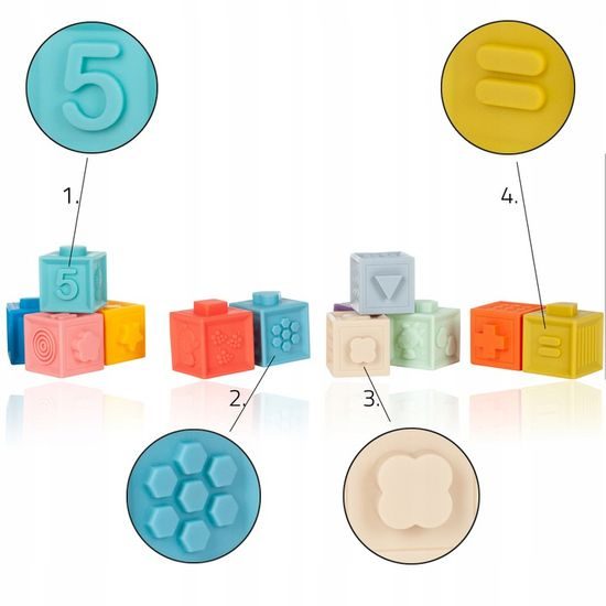 Senzorické kostky pro nejmenší Textured Blocks 12 kusů