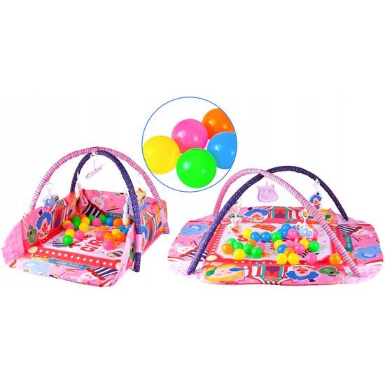 Hrací deka 3v1 se 30 míčky Game Carpet růžová