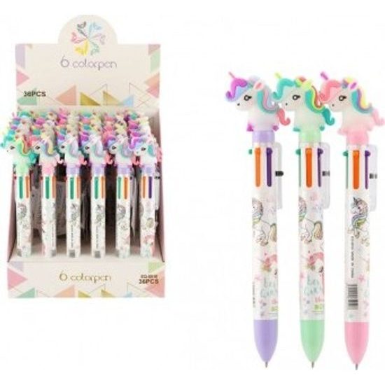 Tužka/pero jednorožec 6 barev - mix 3 druhy