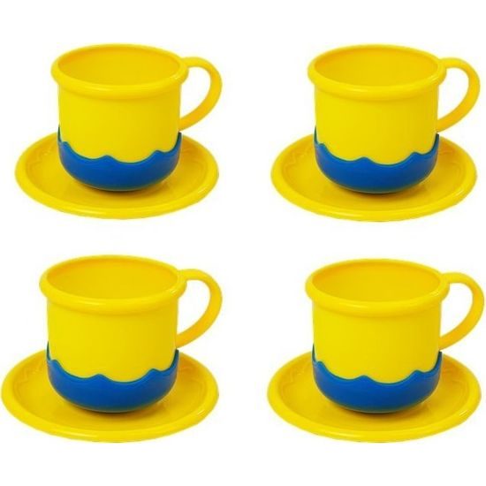 Sada plastového nádobí žluto-modré