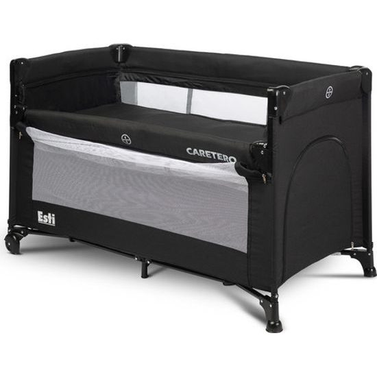 Dětská cestovní postýlka CARETERO ESTI se stahovací bočnicí black