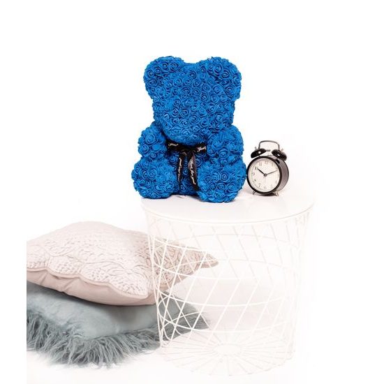 Medvídek z růží tmavě modrý Rose Bear 40 cm