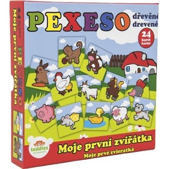 Dřevěné Pexeso - Moje první zvířátka 24 dílků pro nejmenší