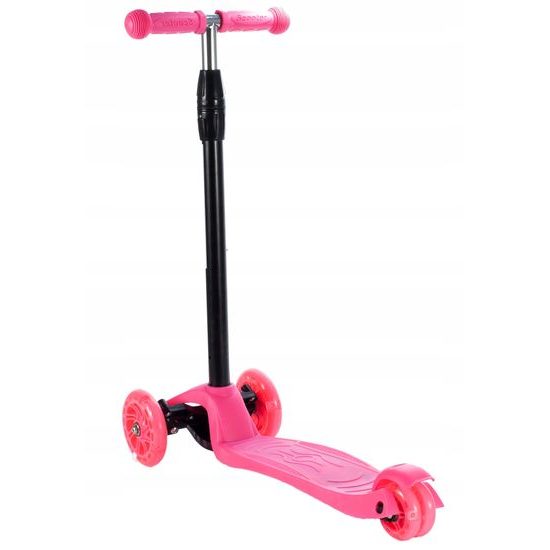 Dětská koloběžka Glow Scooter se svítícími koly růžová