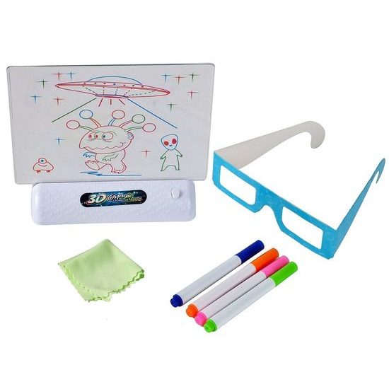 Kreslící LED tabulka s 3D brýlemi Magic Board