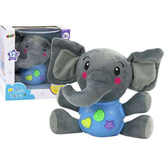 Interaktivní plyšový slon, modrá