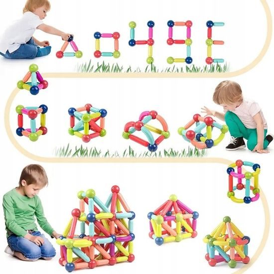 Magnetická stavebnice Magnetic Sticks 128 dílků