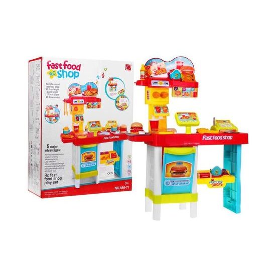 Majlo Toys dětský Fastfood s pokladnou, zvuky a světlem