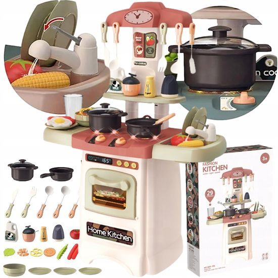 Doris dětská mini kuchyňka se zvuky a tekoucí vodou Fashion Kitchen - růžová