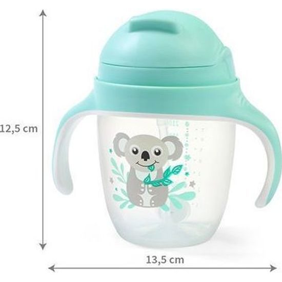 Dětský hrneček se zatíženým brčkem - tyrkysový