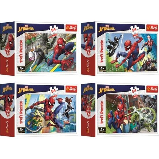 Minipuzzle 54 dílků Spidermanův čas - mix 4 druhy