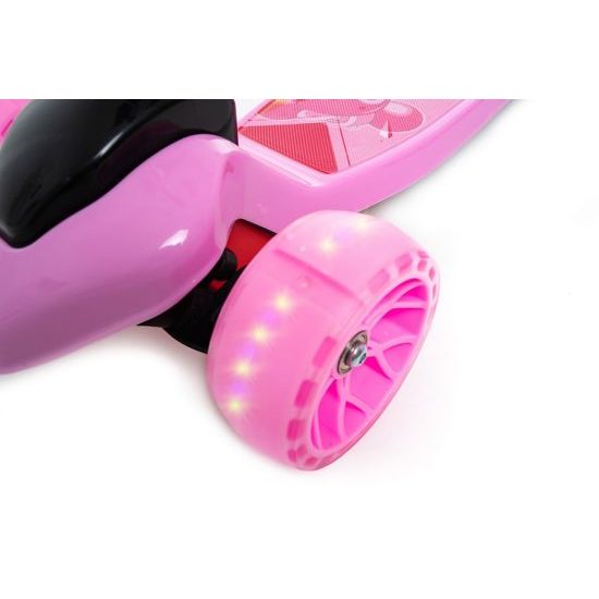 Majlo Toys dětská koloběžka růžová Myška se svítícími koly