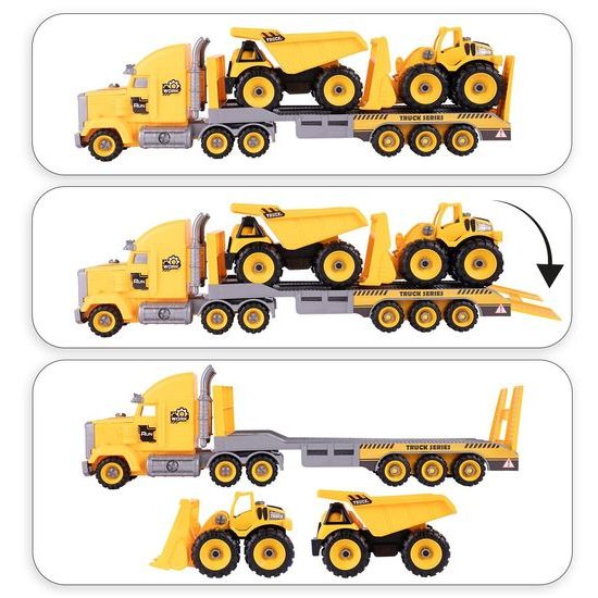 Šroubovací nákladní auto se stavebními stroji Engineering Team