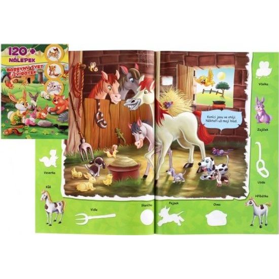 Knížka - Barevný Svět zvířátek se samolepkami 120ks