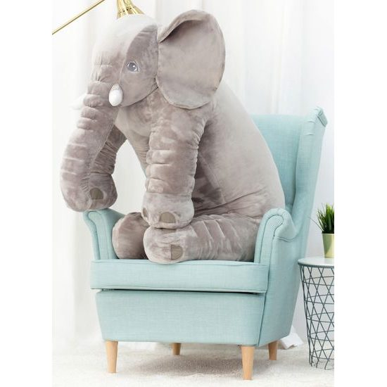 Plyšový slon Belly 125 cm šedý