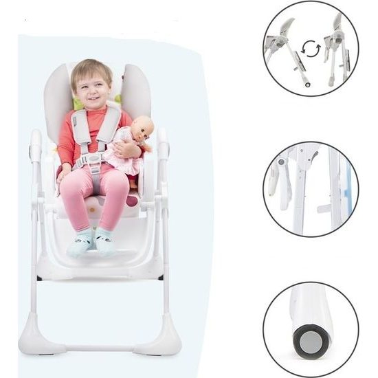 Jídelní židlička Kinderkraft Yummy šedá