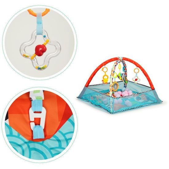 Ecotoys hrací deka 2v1 s 18 míčky Play Ball modrá