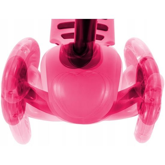 Dětská koloběžka Bedrunka růžová se sedátkem a svítícími koly