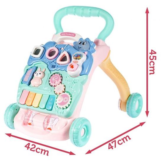 ROZBALENO Interaktivní chodítko s hracím panelem 2v1 Bunny Stroller